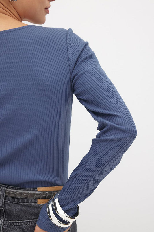 Na-kd Scoop Neck Ribbed Top