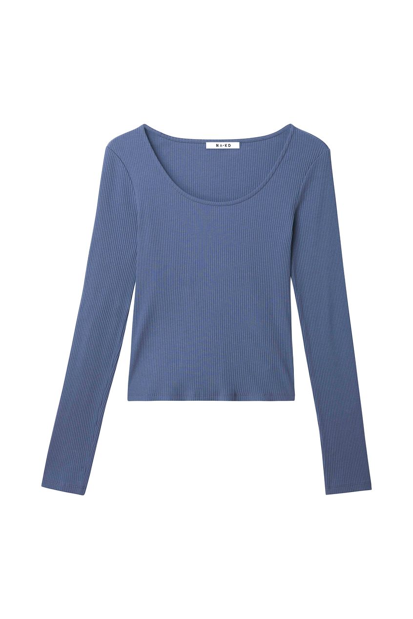 Na-kd Scoop Neck Ribbed Top