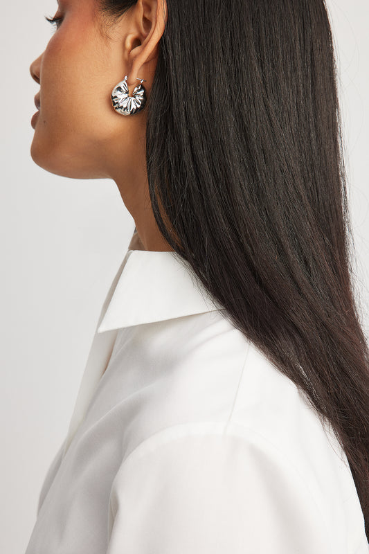Scrunched Earrings Silver