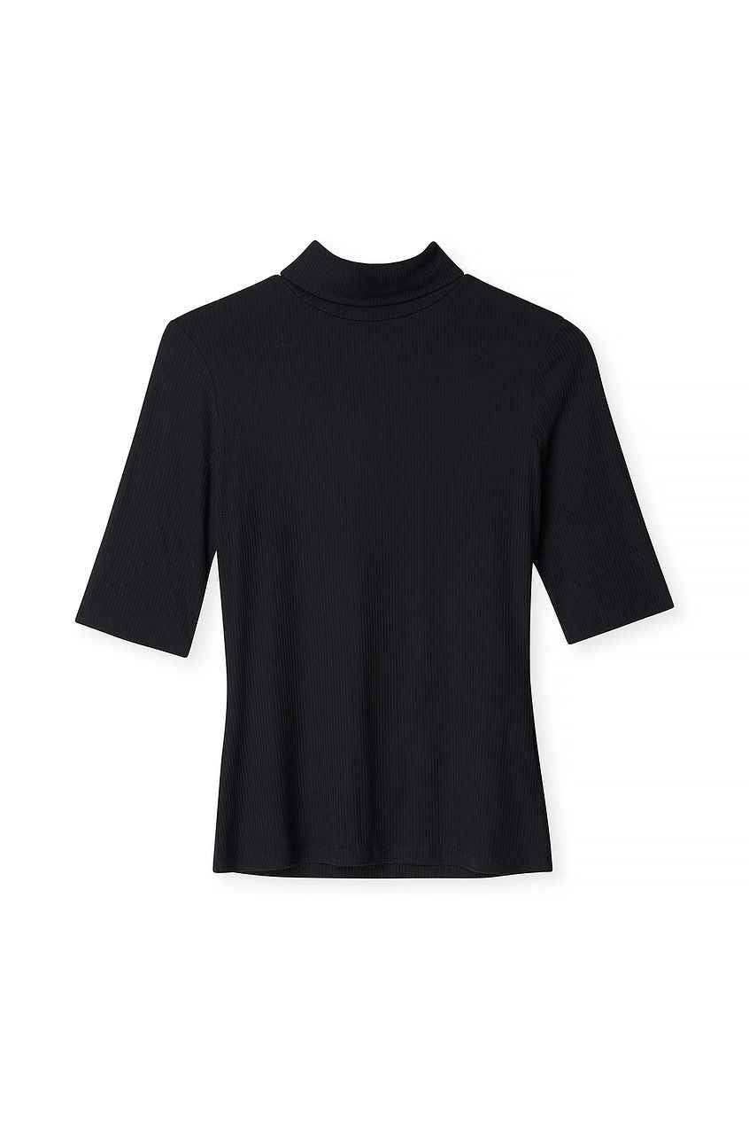 Na-kd Short Sleeve Rib Collar Top