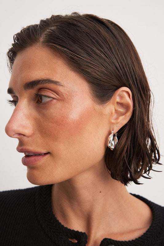 Silver Plated Twisted Chubby Hoops