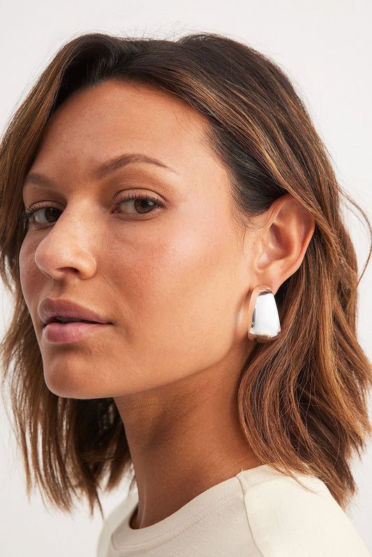 Silver Plated Plain Wide Hoops