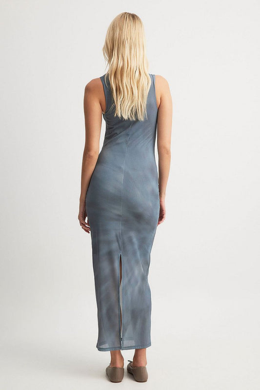 Sleeveless Mesh Maxi Dress