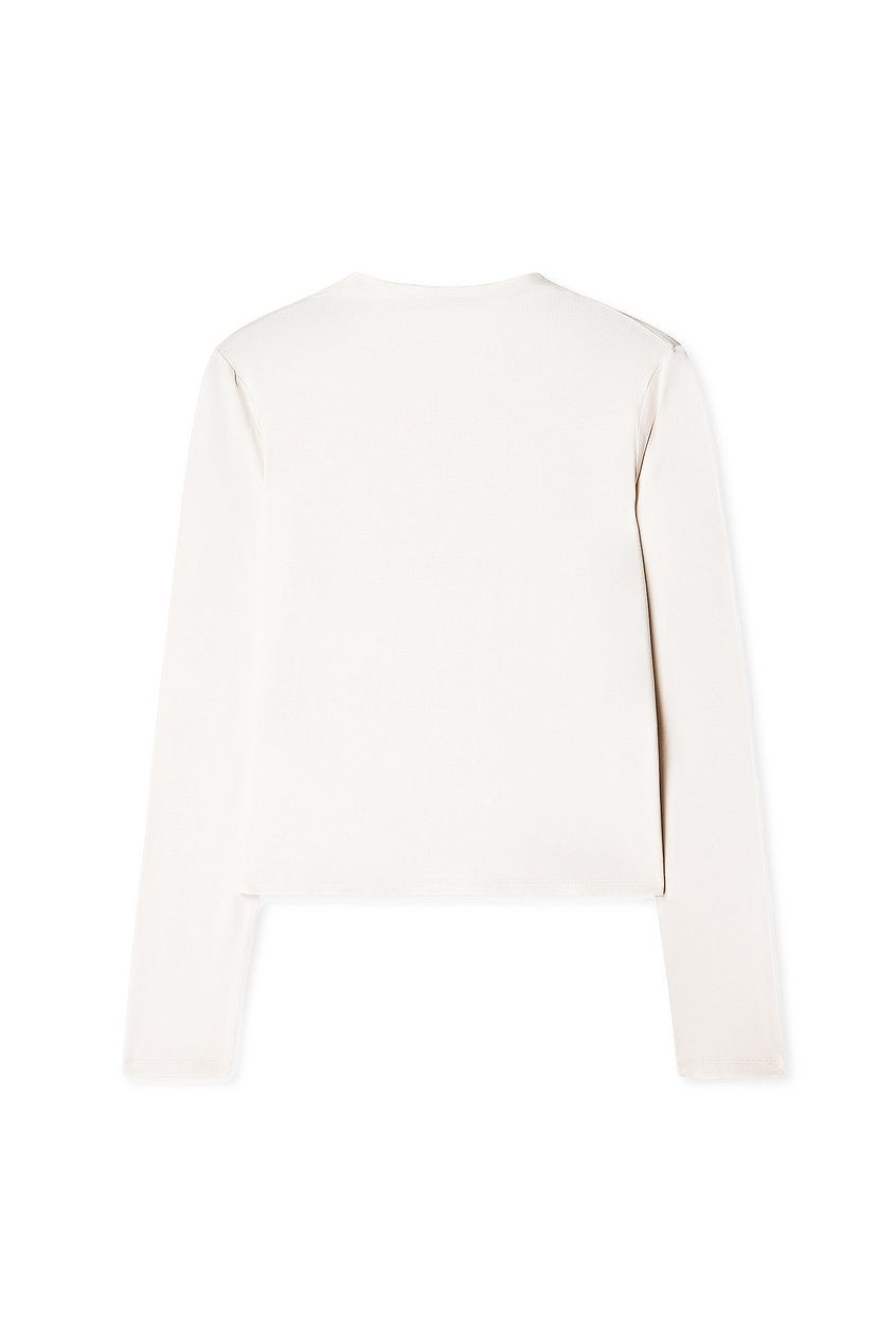 Soft Line Funnel Neck Long Sleeve Top
