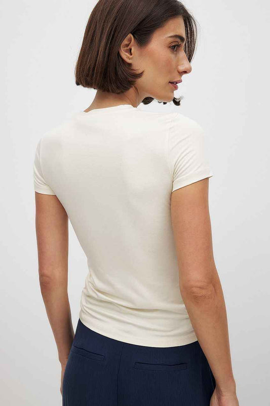 Na-kd Soft Line Round Neck Short Sleeve Top