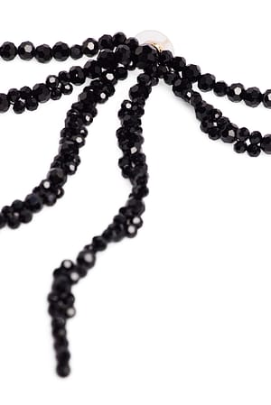 Sparkling Bow Earrings Black