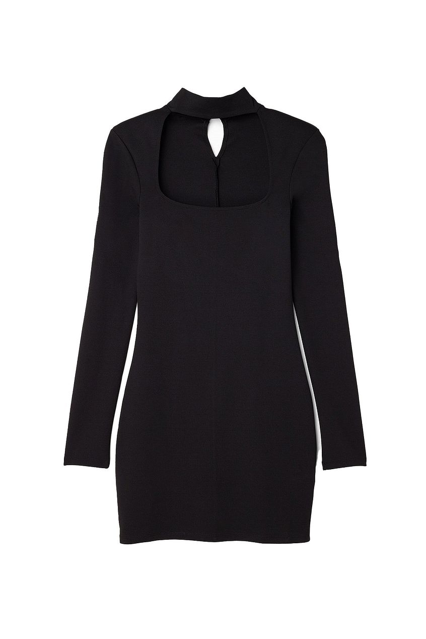 Square Neck Choker Detail Mini Dress