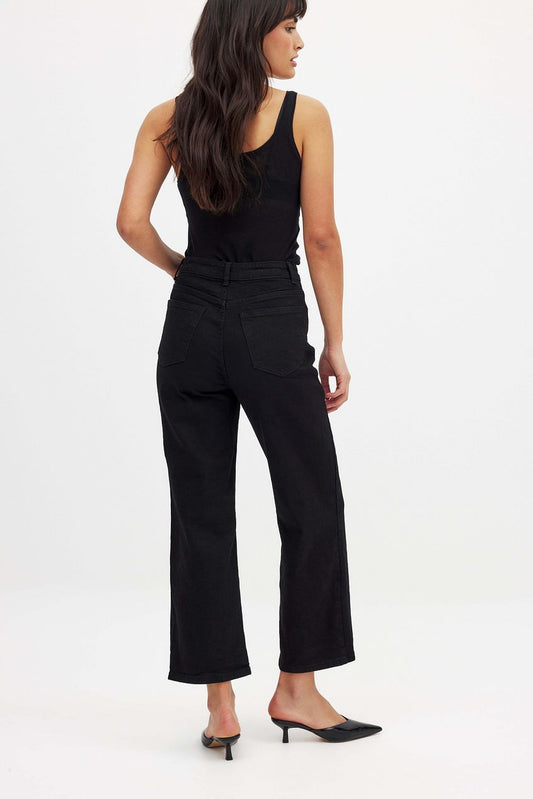 Straight High Waist Cropped Jeans