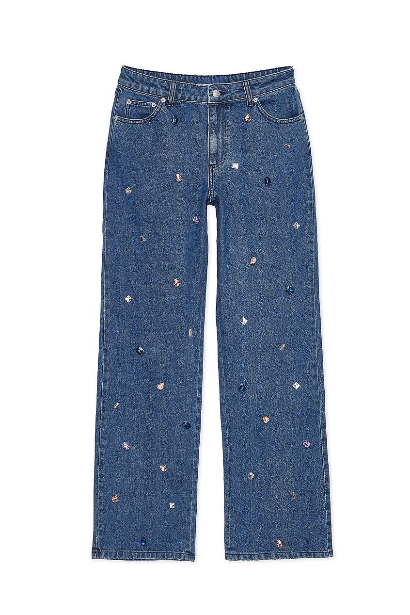 Na-kd Straight Stone Detail Denim