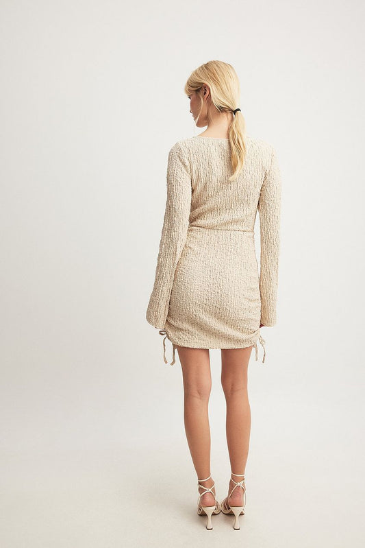 Structured Drawstring Mini Dress