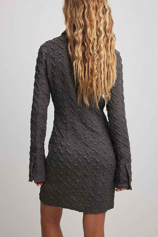 Structured LS Mini Shirt Dress