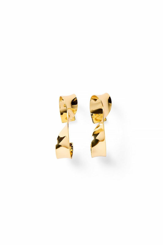 Gold Plated Twisted Hoops Earrings