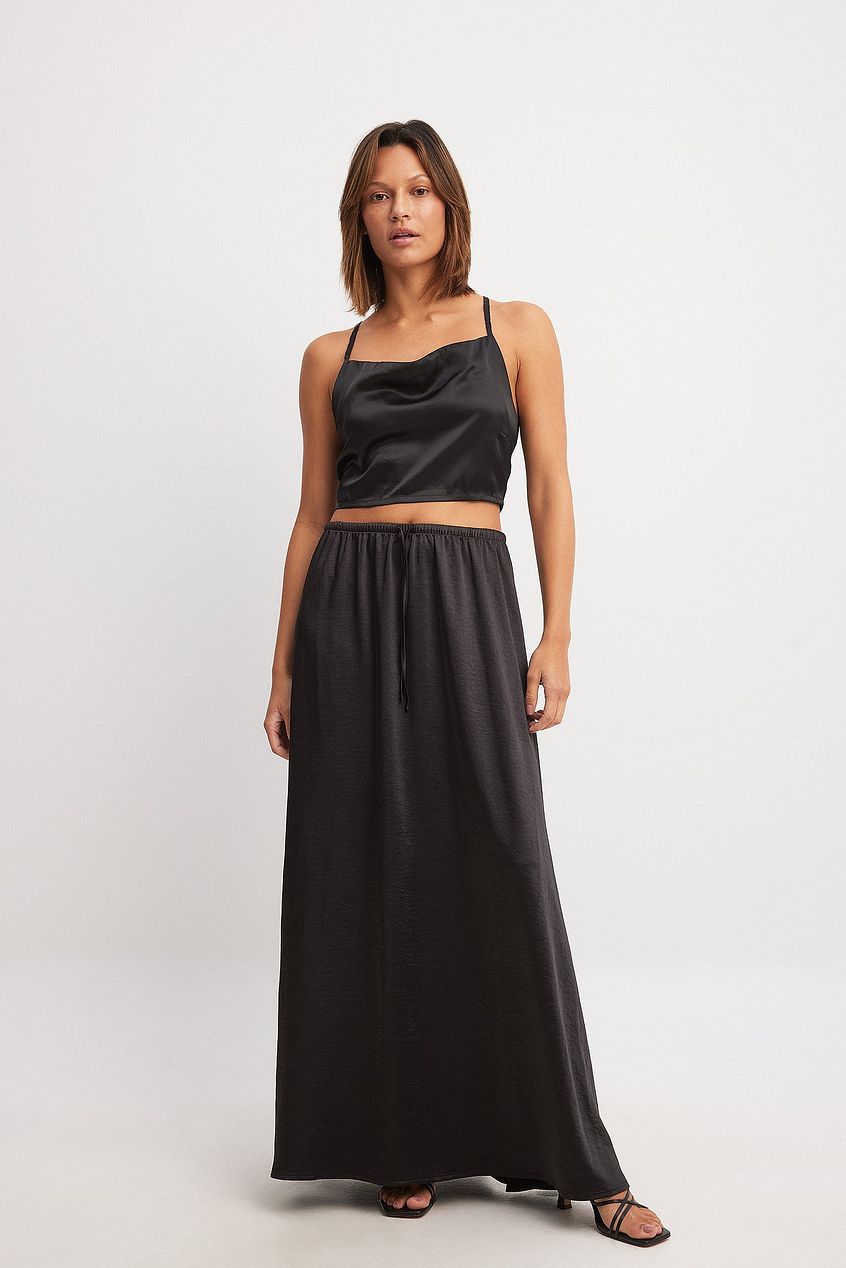 Waterfall Front Satin Singlet