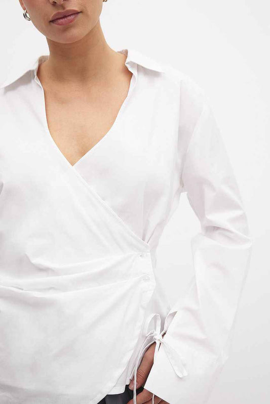 Na-kd Wrap Cotton Shirt