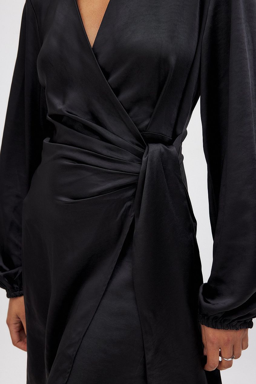 Wrap Satin Mini Dress