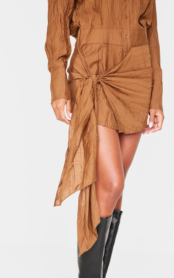 Plt - Chocolate Tie Detail Shirt Dress