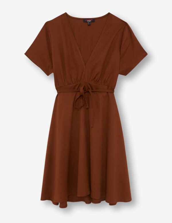 V-neck Dress Brown