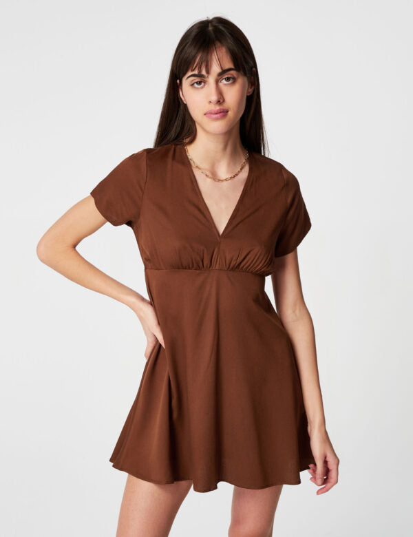 V-neck Dress Brown