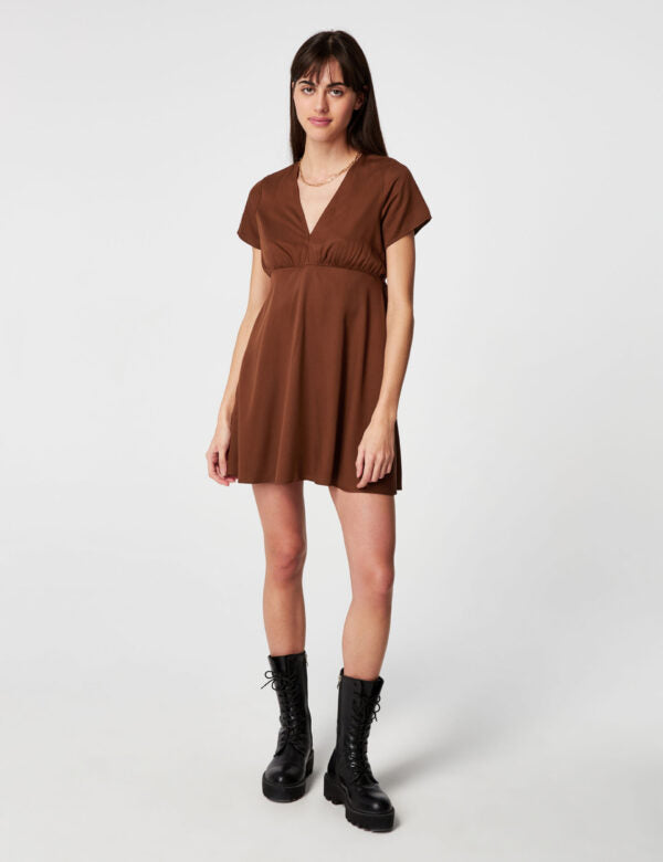 V-neck Dress Brown