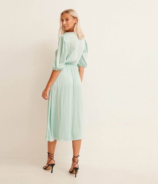 BALLOON SLEEVE MIDI DRESS