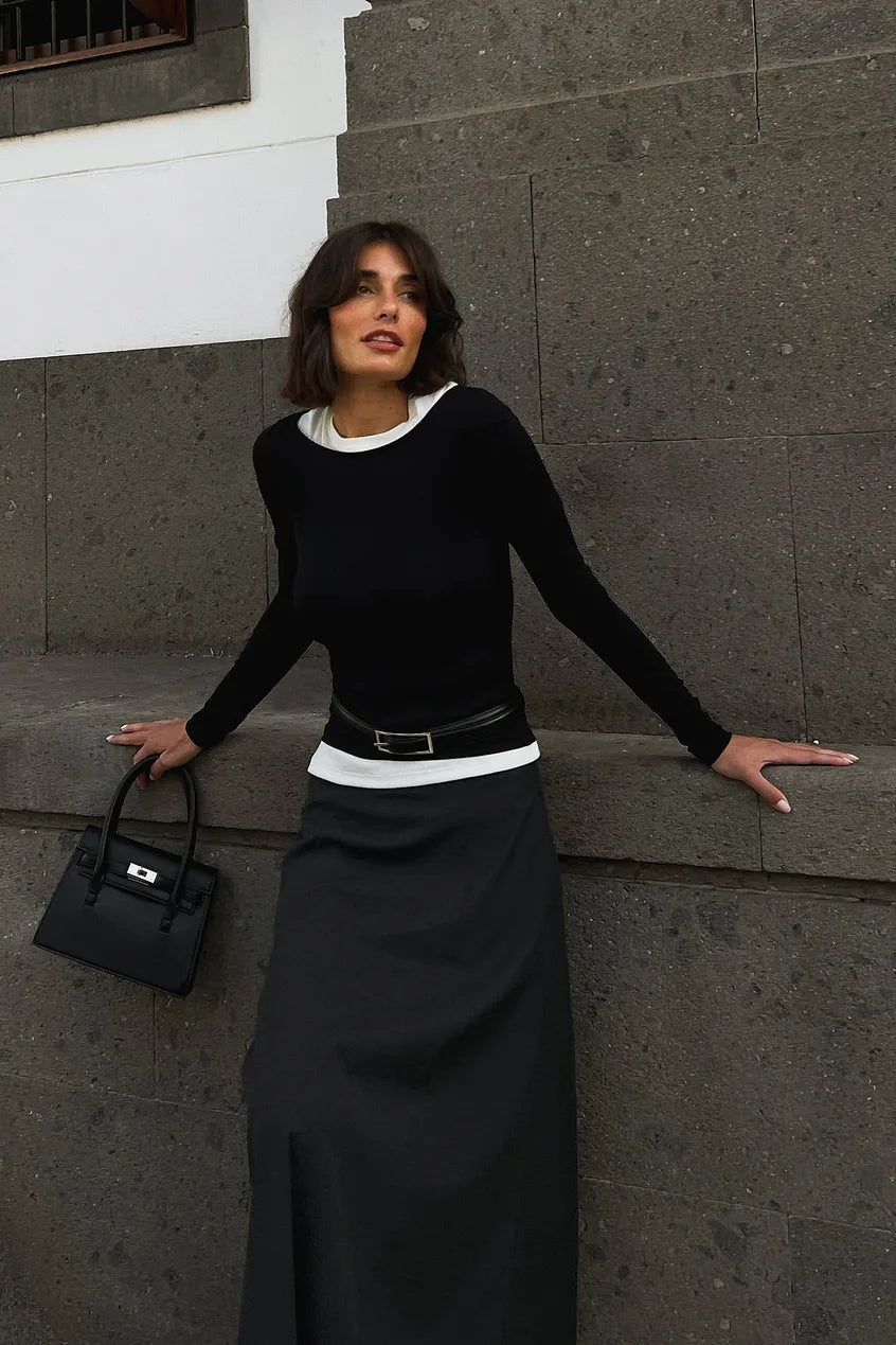 Boat Neck Long Sleeve Top