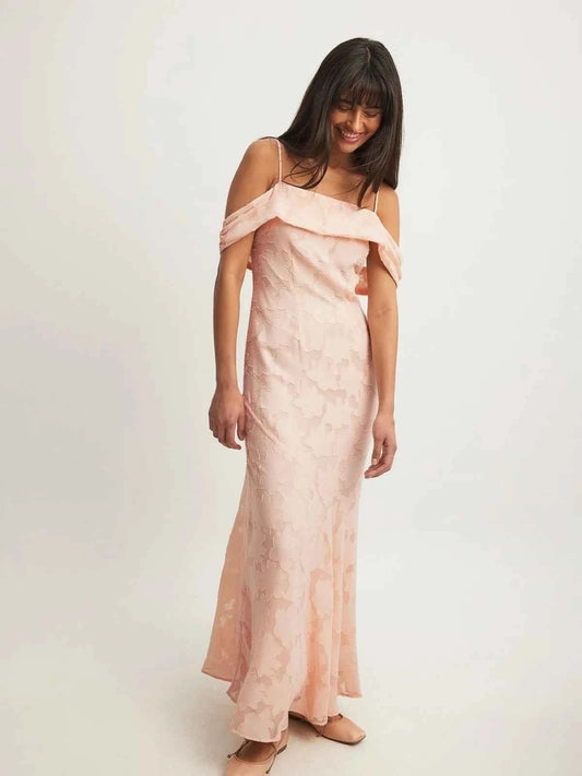 Na-kd - Off shoulder jacquard maxi dress