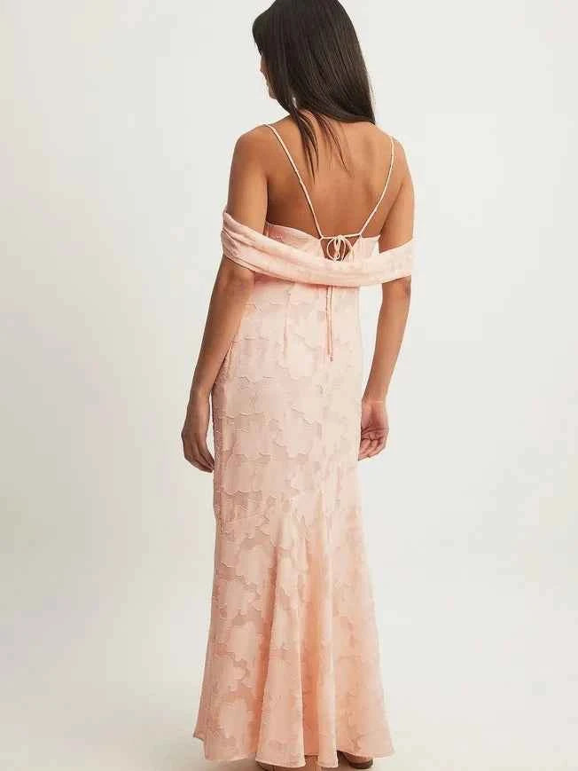 Na-kd - Off shoulder jacquard maxi dress