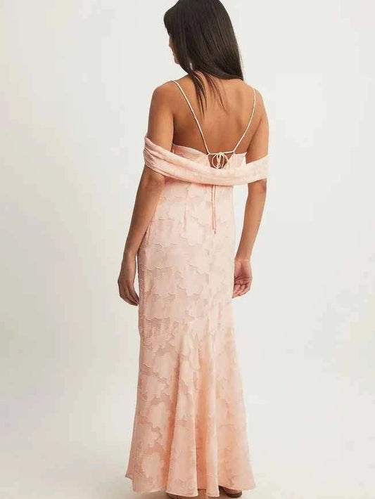 Na-kd - Off shoulder jacquard maxi dress