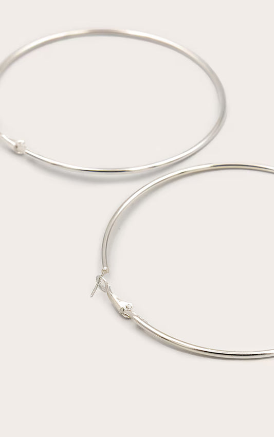 Silver 80mm Large Hoop Earrings