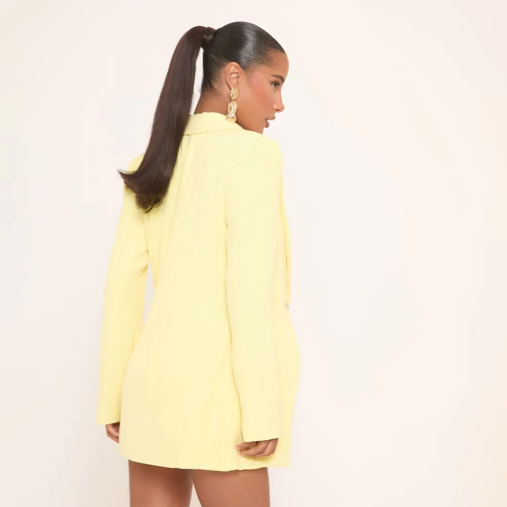 Ego - Long Sleeve Tailored Blazer In Yellow