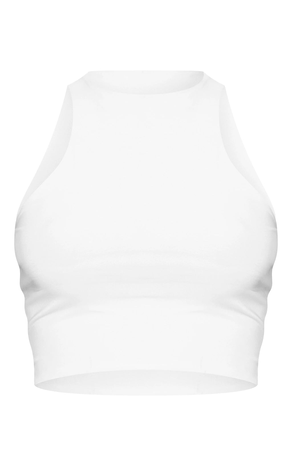 White Slinky Racer Crop Top