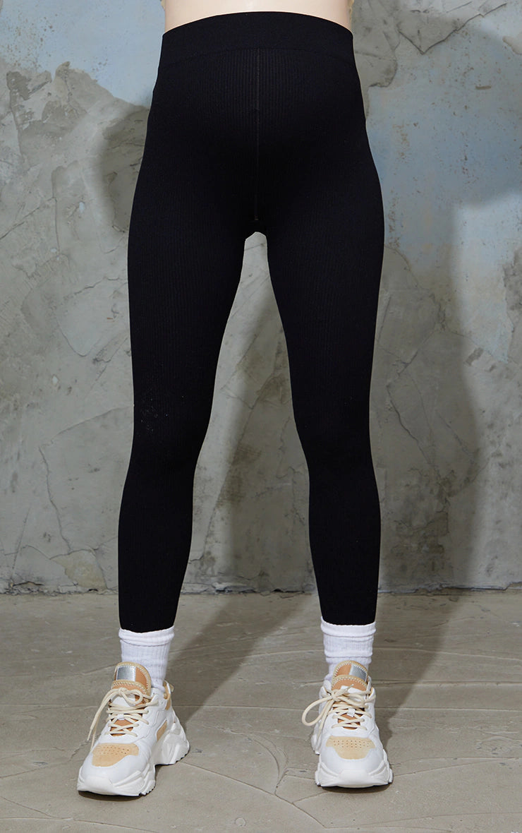 Maternity Black Contour Ribbed Leggings