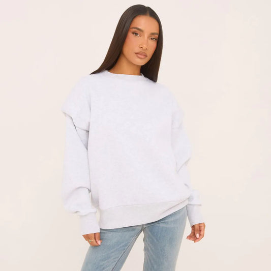Oversized Sweatshirt In Grey Marl