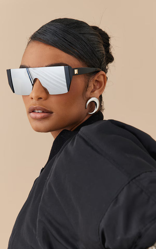 Silver Flat Top Statement Sunglasses