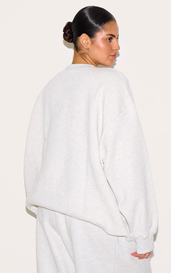 Plus Ash Grey Longline Oversized Sweatshirt