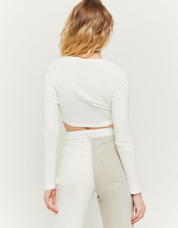 White Cropped Plain Top