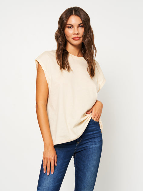 Jersey Sleeveless Top White