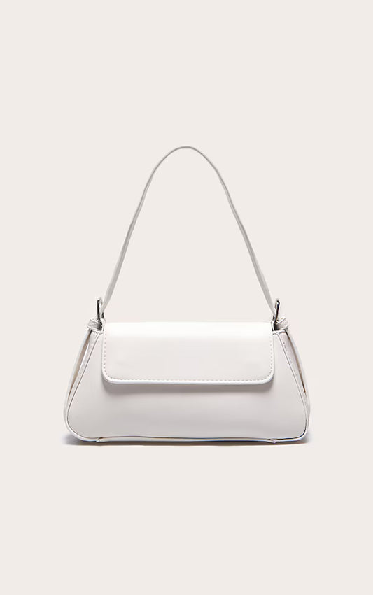 White Trapeze Simple Shoulder Bag
