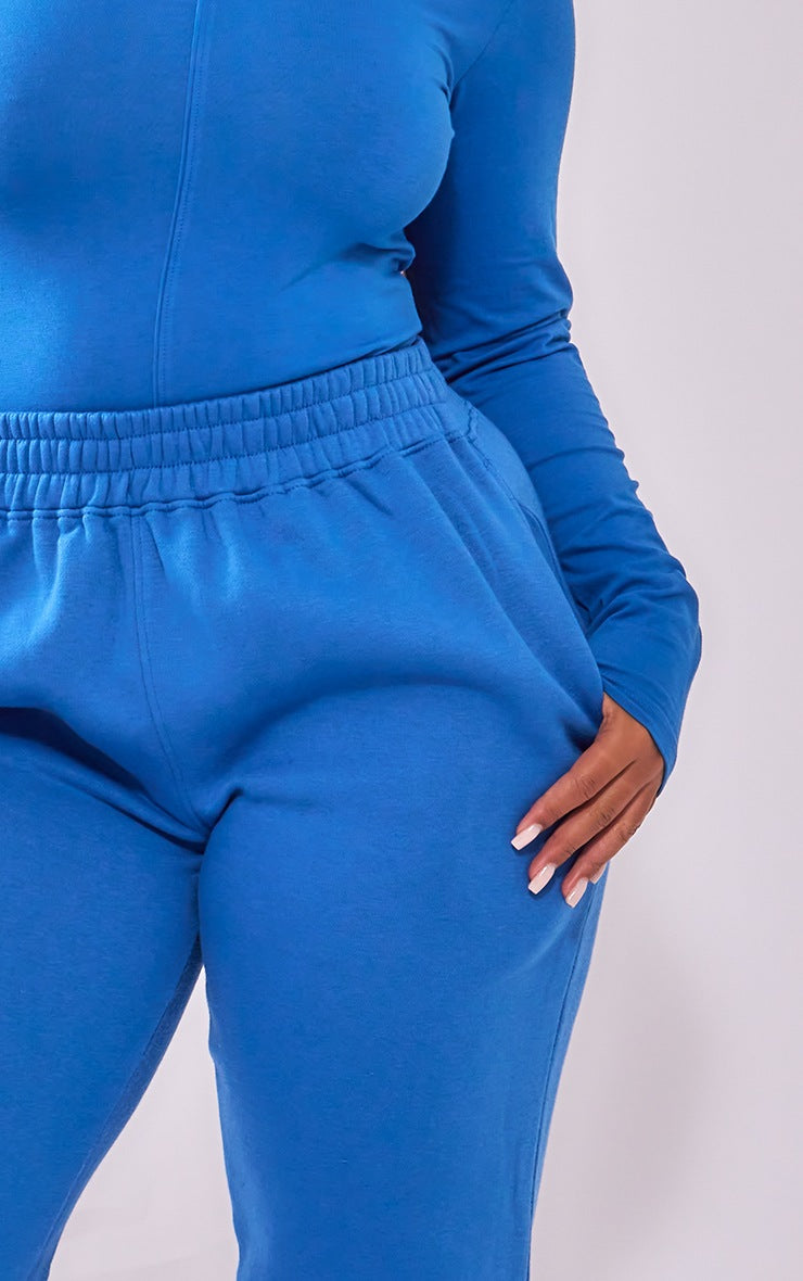 Shape Bright Blue Pocket High Waist Cuffed Sweatpants