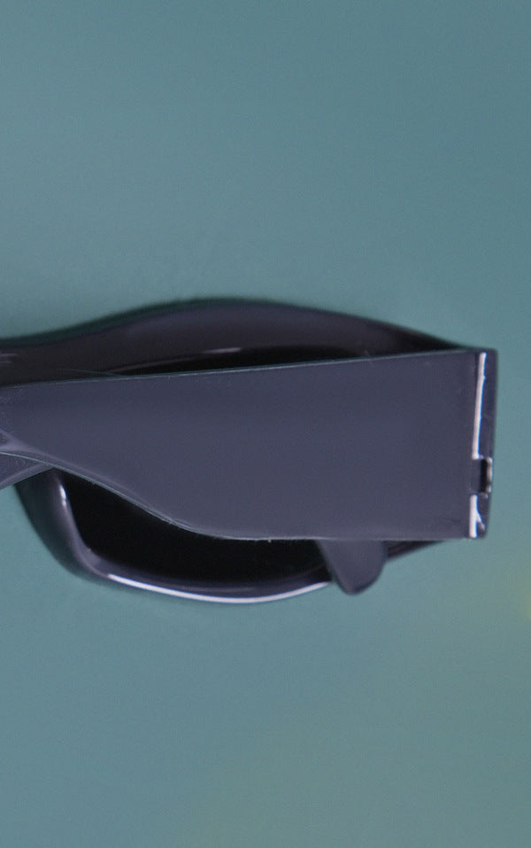 Charcoal Thick Arm Bug Eye Visor Sunglasses