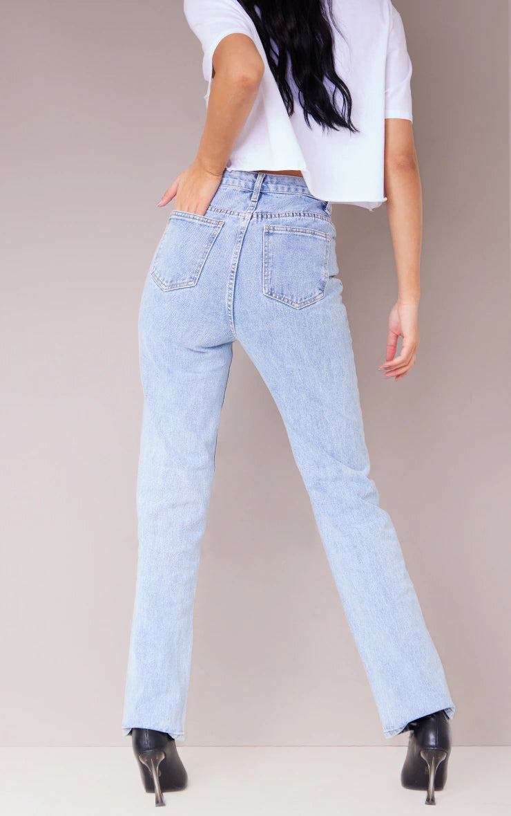 Tall Light Blue Straight Leg Jeans