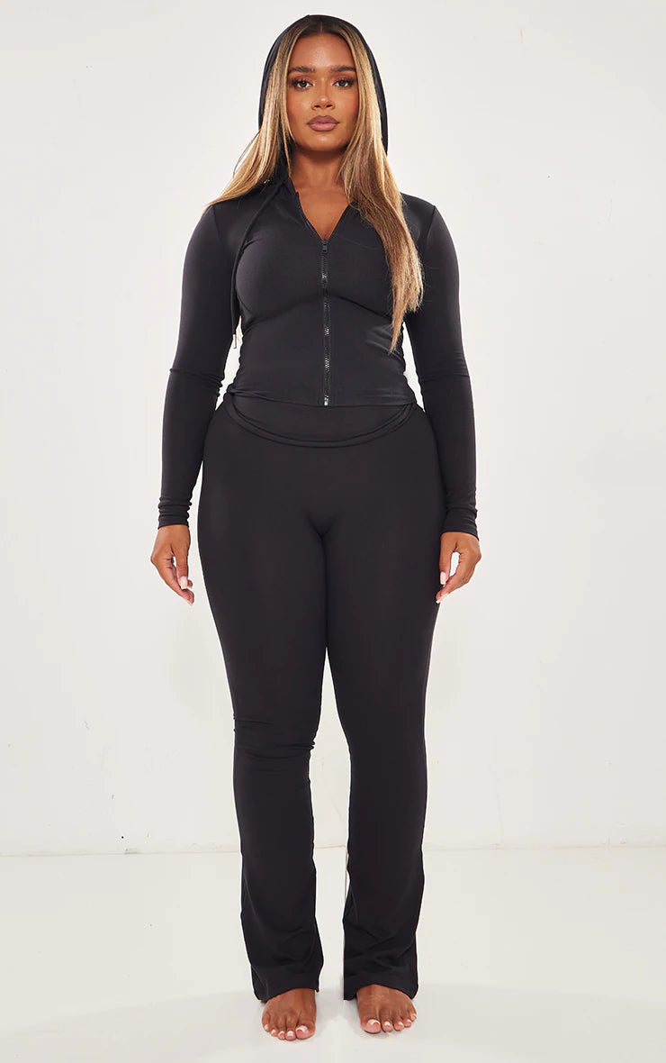 Shape Black Sculpted Foldover Waist Flare Pants