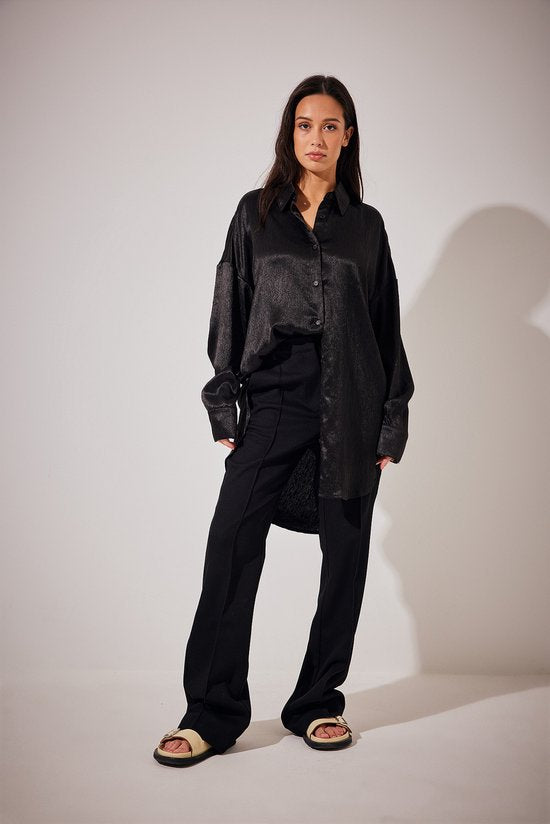back detail satin shirt