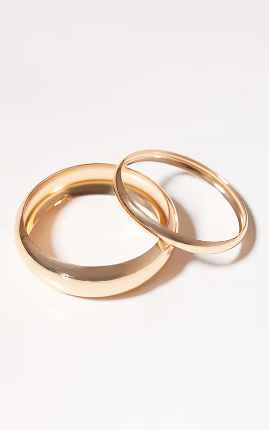 Gold Simple Bangle Multi Pack