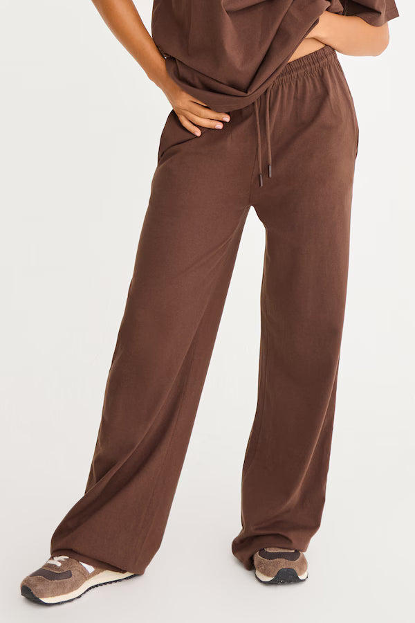 Chocolate Low Rise Wide Leg Pants