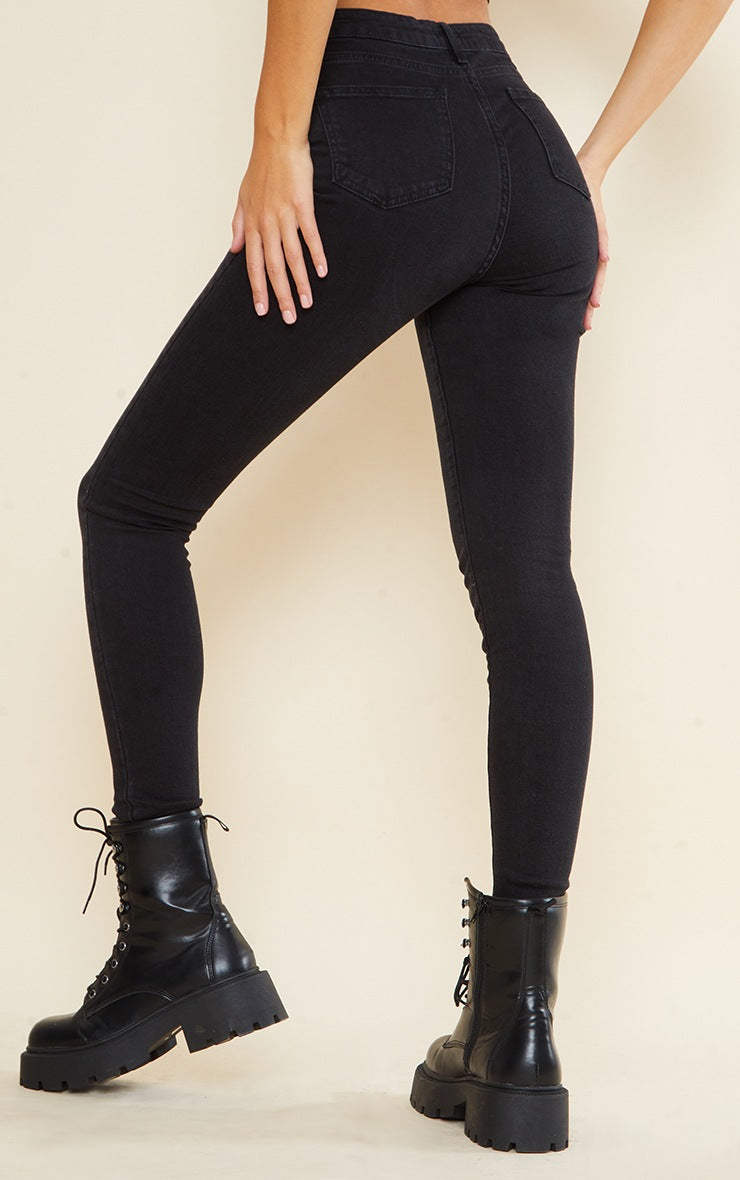 Tall Black Super Stretch High Waisted Skinny Jeans