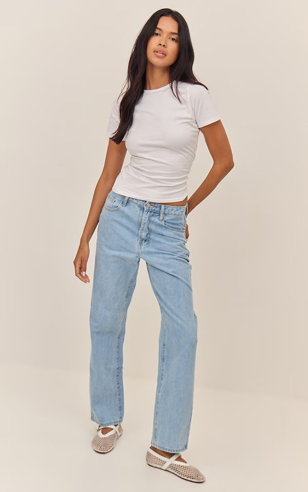 Plt - Light Blue Wash High Waist Straight Leg Jeans