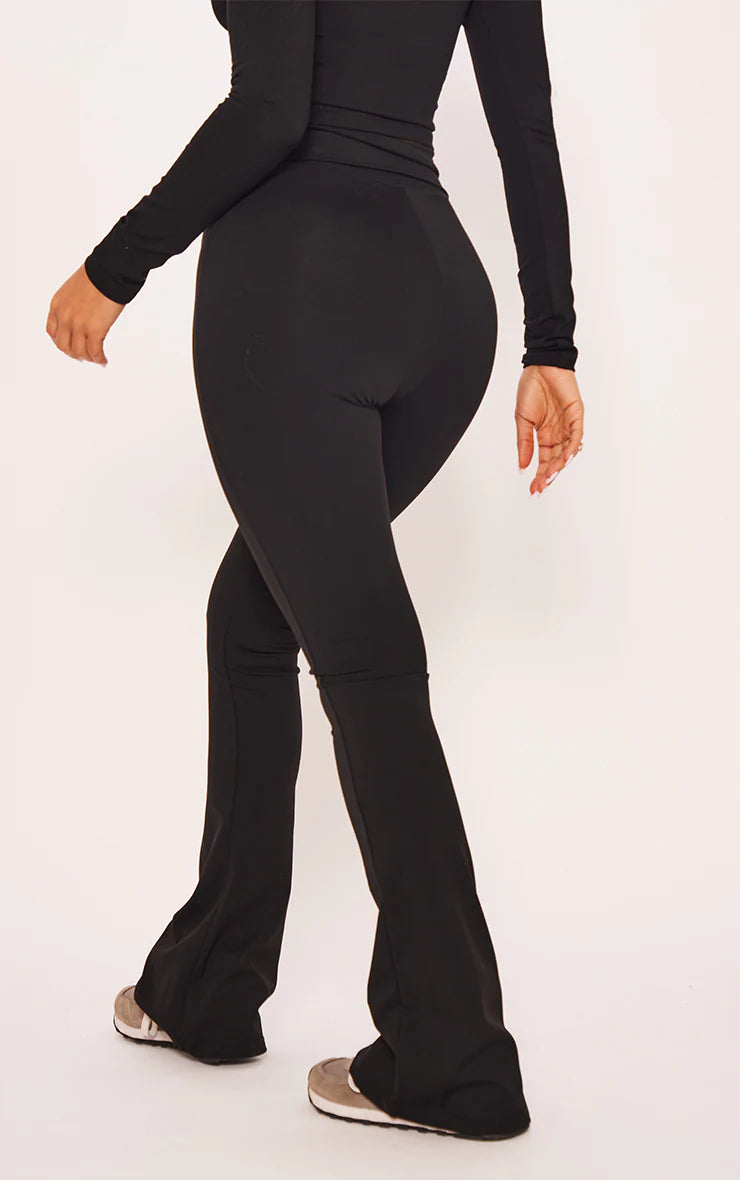 Petite Black Contour Sculpt Foldover Pants