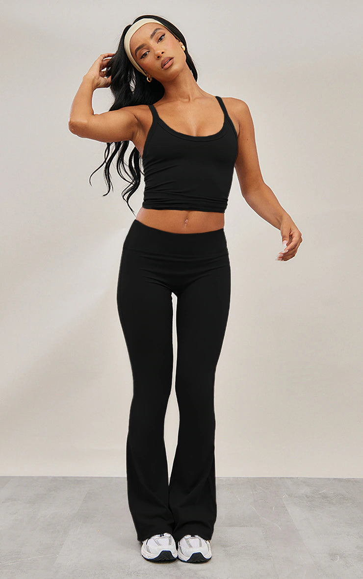 Black Sport Sculpt High Waist Flare Yoga Pants