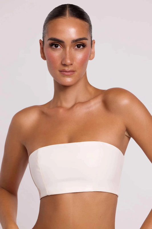 Ohpolly - Vinyl Bandeau Bralette in White